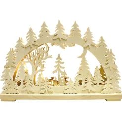 RATAGS Holzdesign Schwibbogen|Schwibbogen "Deer In The Dusk", 230V With Usb A Plug