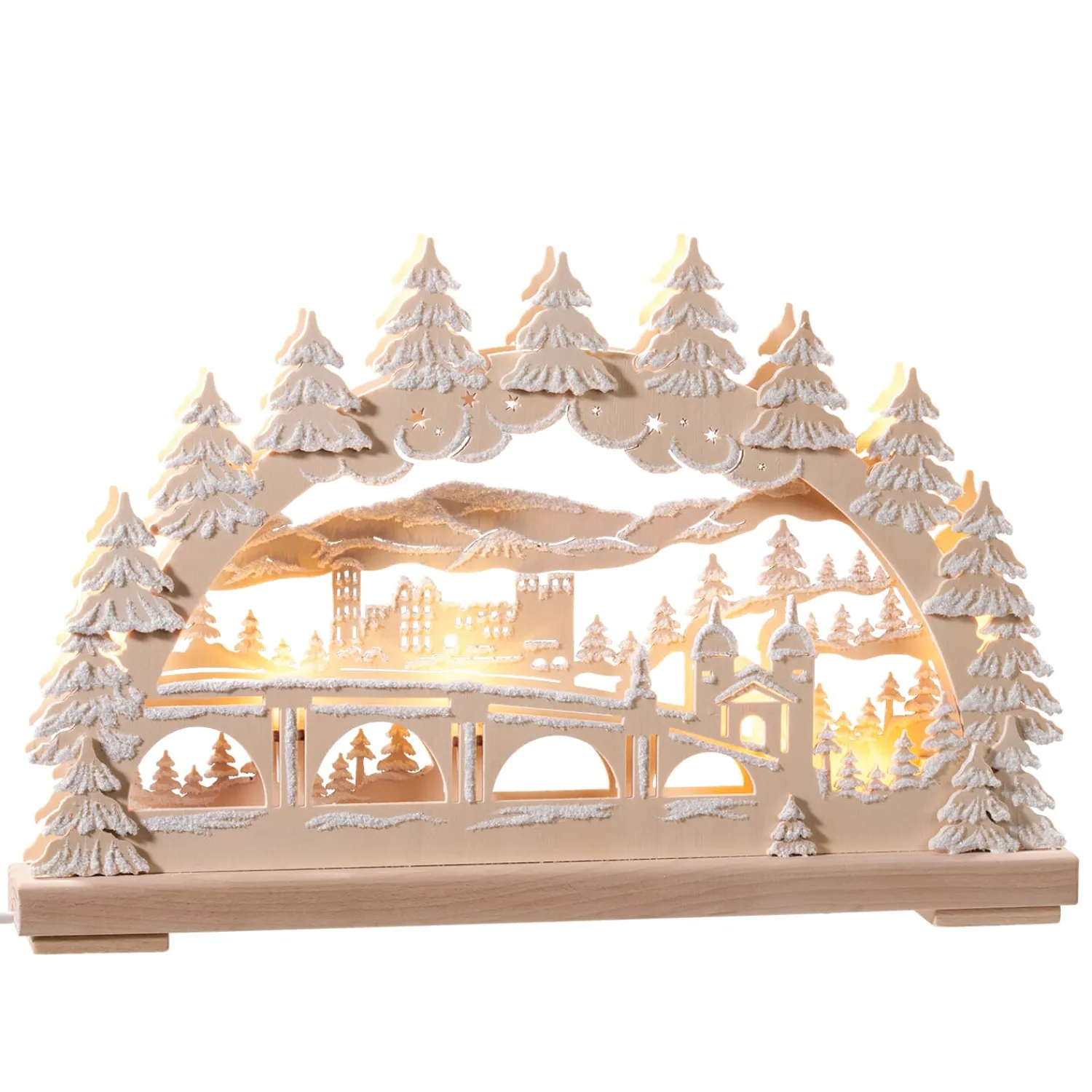RATAGS Holzdesign Germany Souvenirs|Schwibbogen "Heidelberg In Winter", 115 V