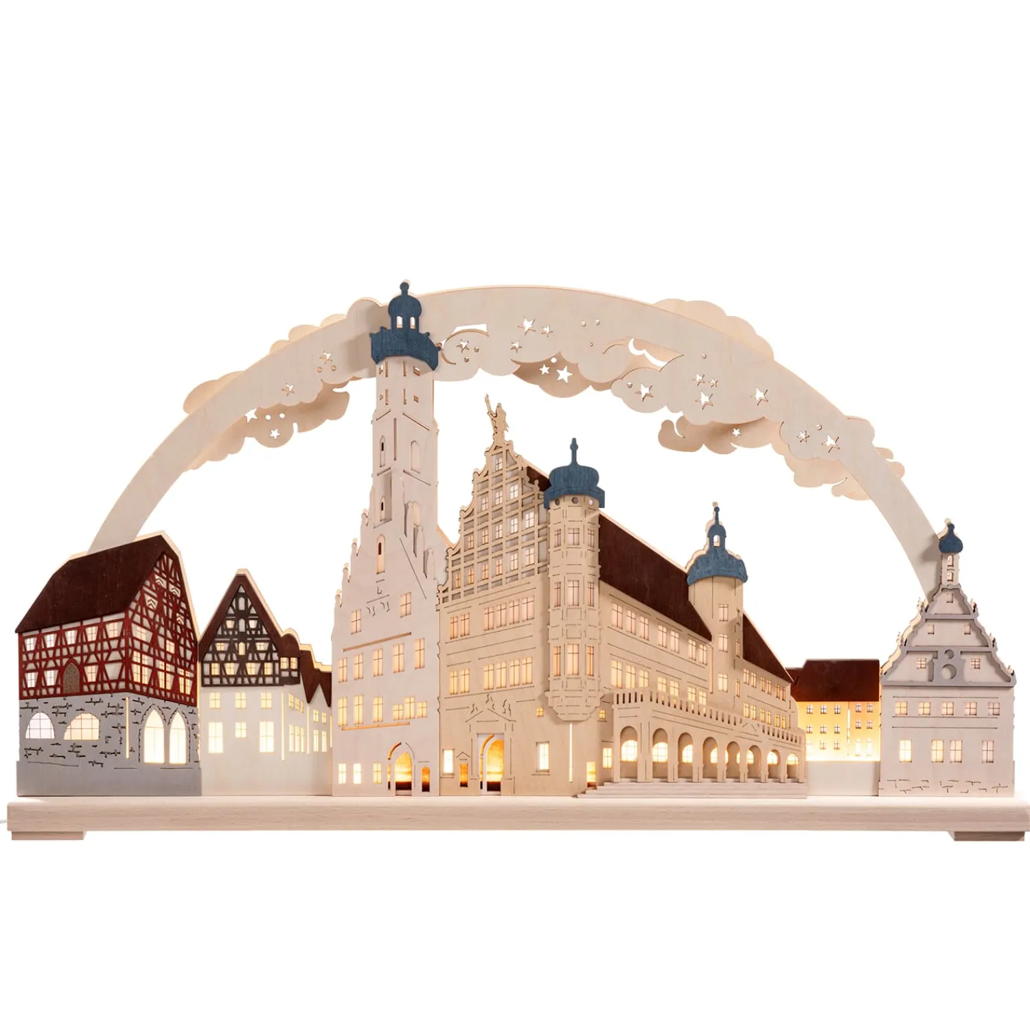RATAGS Holzdesign Rothenburg Souvenirs|Schwibbogen "Rothenburg Ob Der Tauber" 230V With Usb A Port