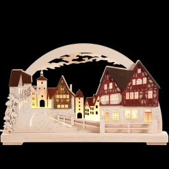RATAGS Holzdesign Rothenburg Souvenirs|Schwibbogen "Rothenburg Plonlein" 115V With Usb A Port