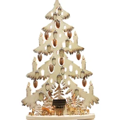 RATAGS Holzdesign Schwibbogen|Schwibbogen "Tree Deer On The Manger", 230V With Usb A Port
