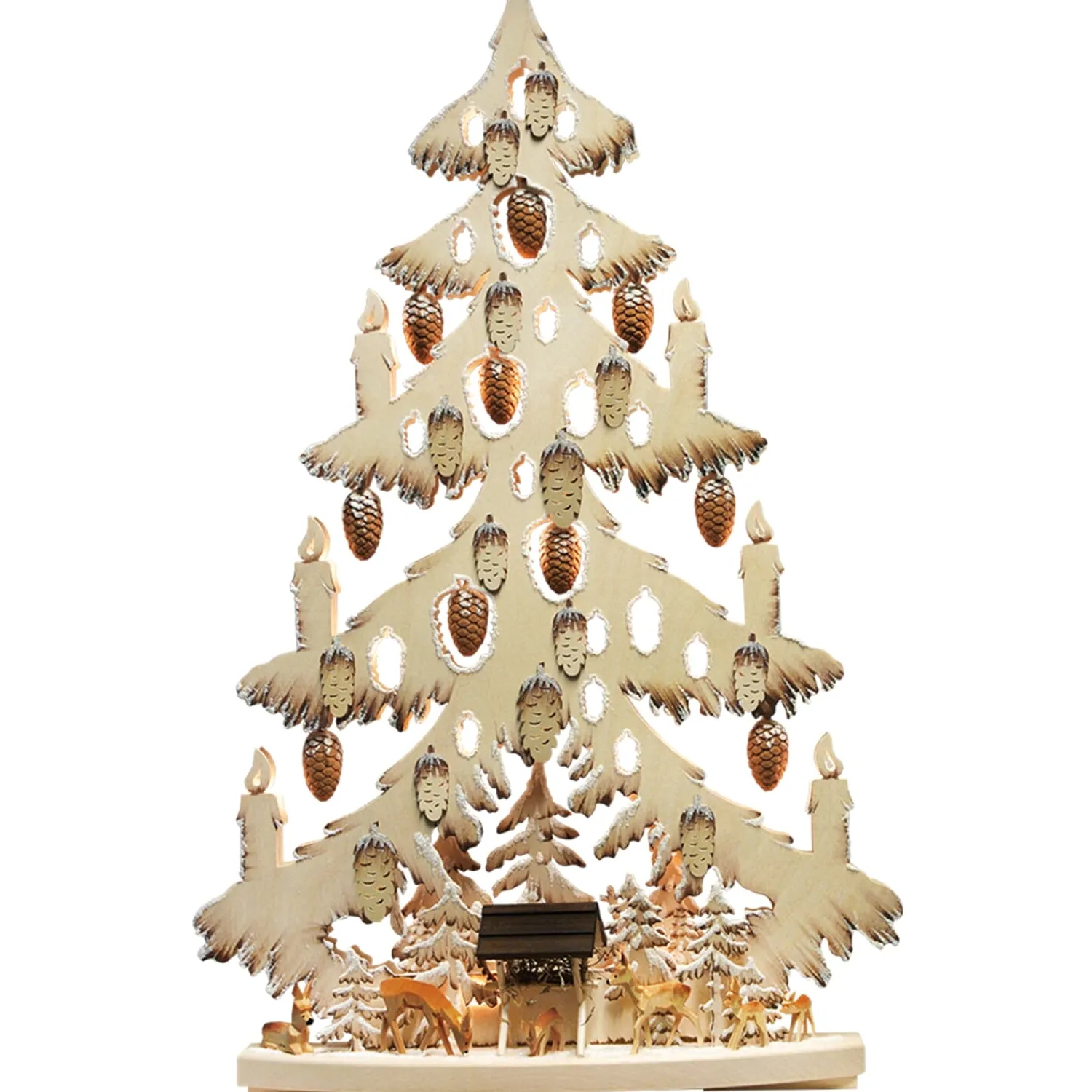 RATAGS Holzdesign Schwibbogen|Schwibbogen "Tree Deer On The Manger", 230V With Usb A Port
