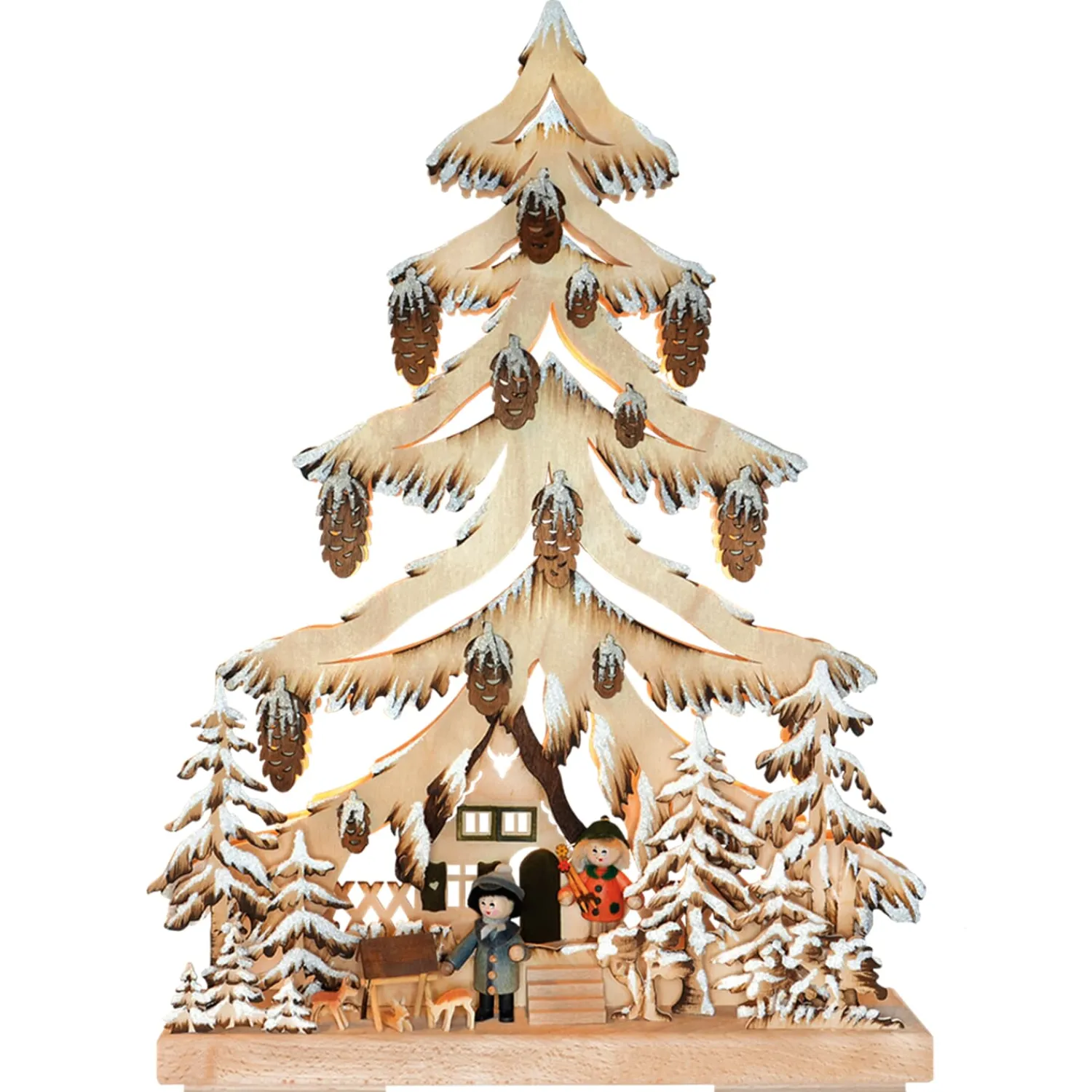 RATAGS Holzdesign Schwibbogen|Schwibbogen "Winter Forest Scene", 115V With Usb A Port