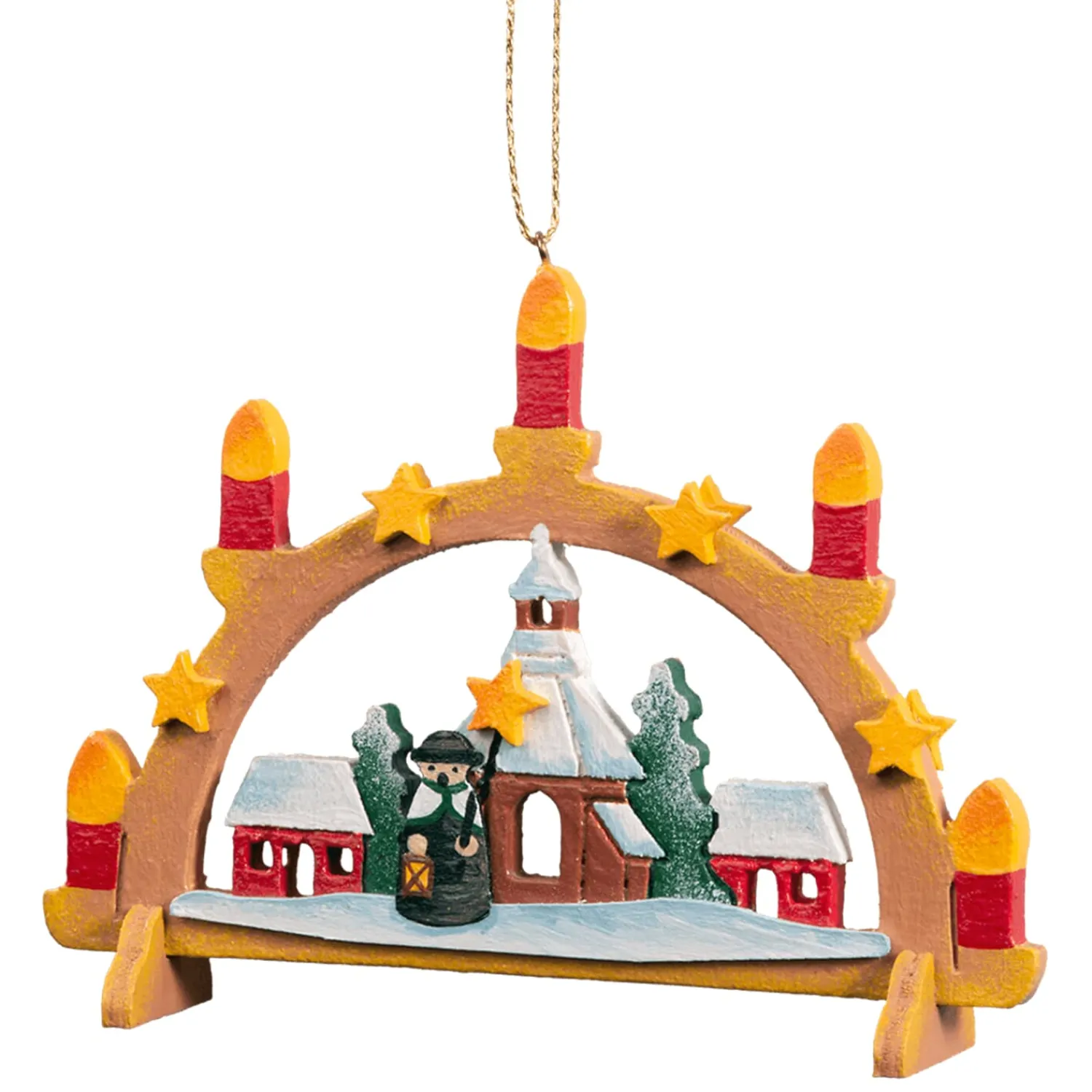 * Wood Tree Decorations|Schwibbogen With Seiffen Church
