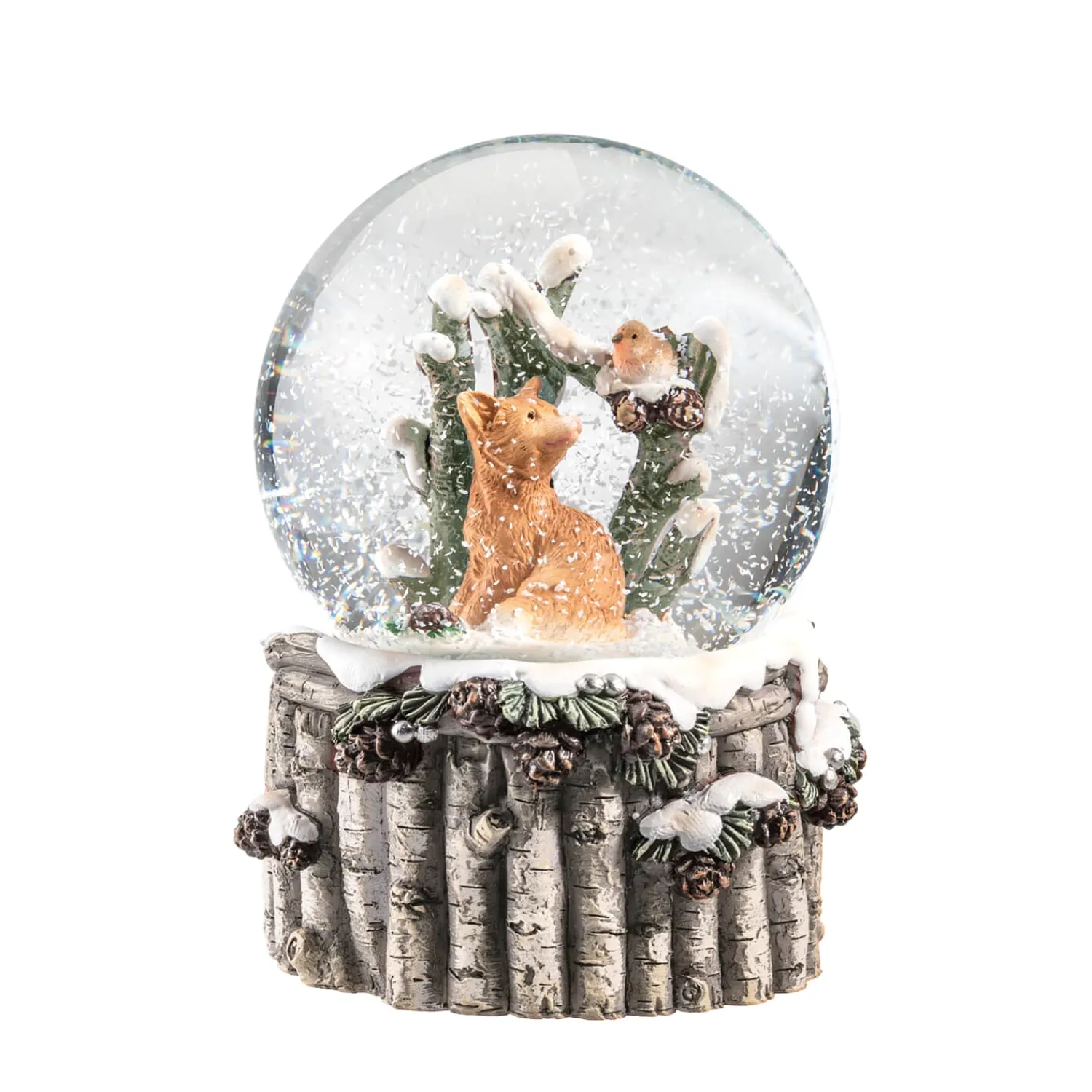* Snow Globes|Snow Globe "Fox With Robin"