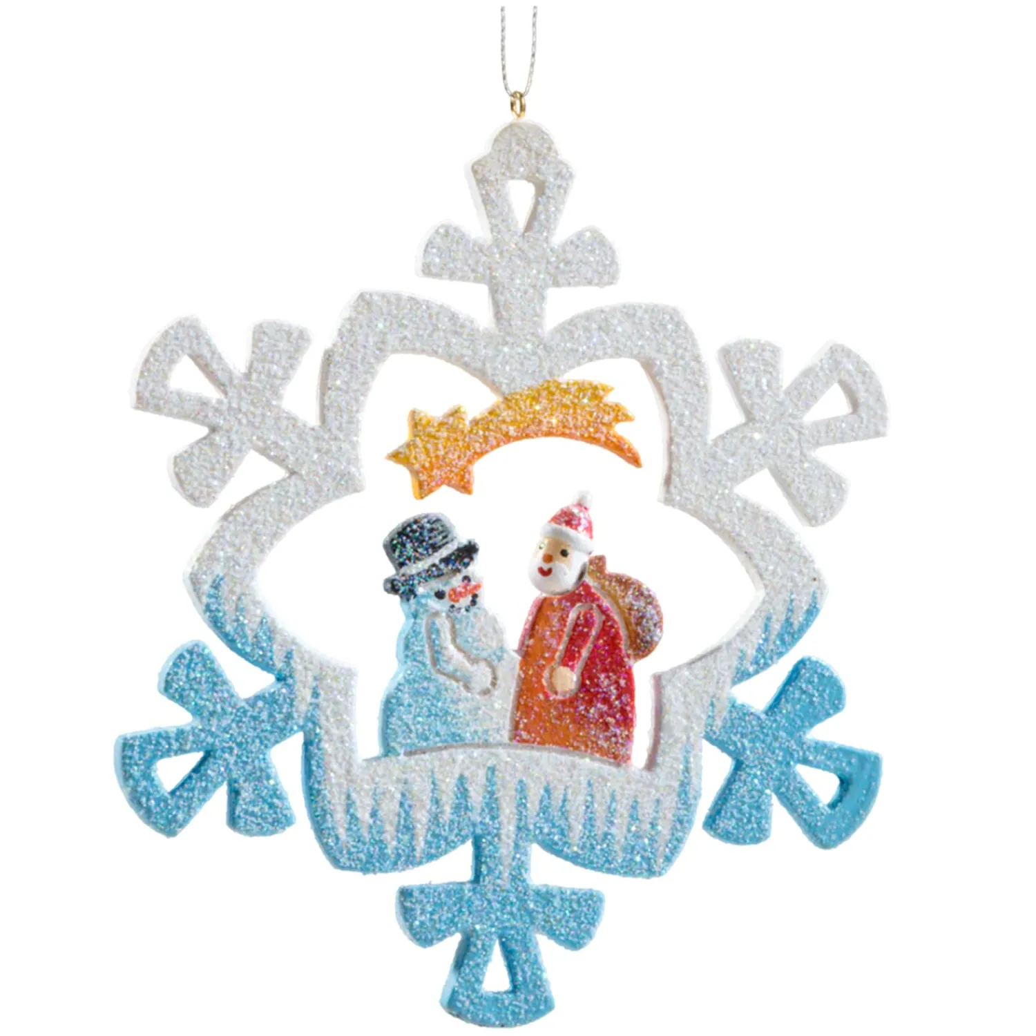 * Wood Tree Decorations|Snowflake Santa And Snowman