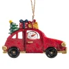 * Resin Tree Decorations|Snowman In Car