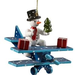 * Wood Tree Decorations|Snowman On Plane
