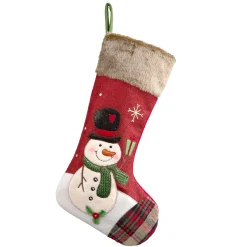 * Hanging Decorations|Snowman Stocking, Red