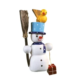 * Wood Tree Decorations|Snowman With Bird