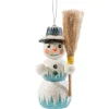 * Wood Tree Decorations|Snowman With Broom