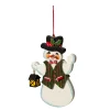* Wood Tree Decorations|Snowman With Lantern