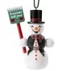 * Wood Tree Decorations|Snowman With Shovel