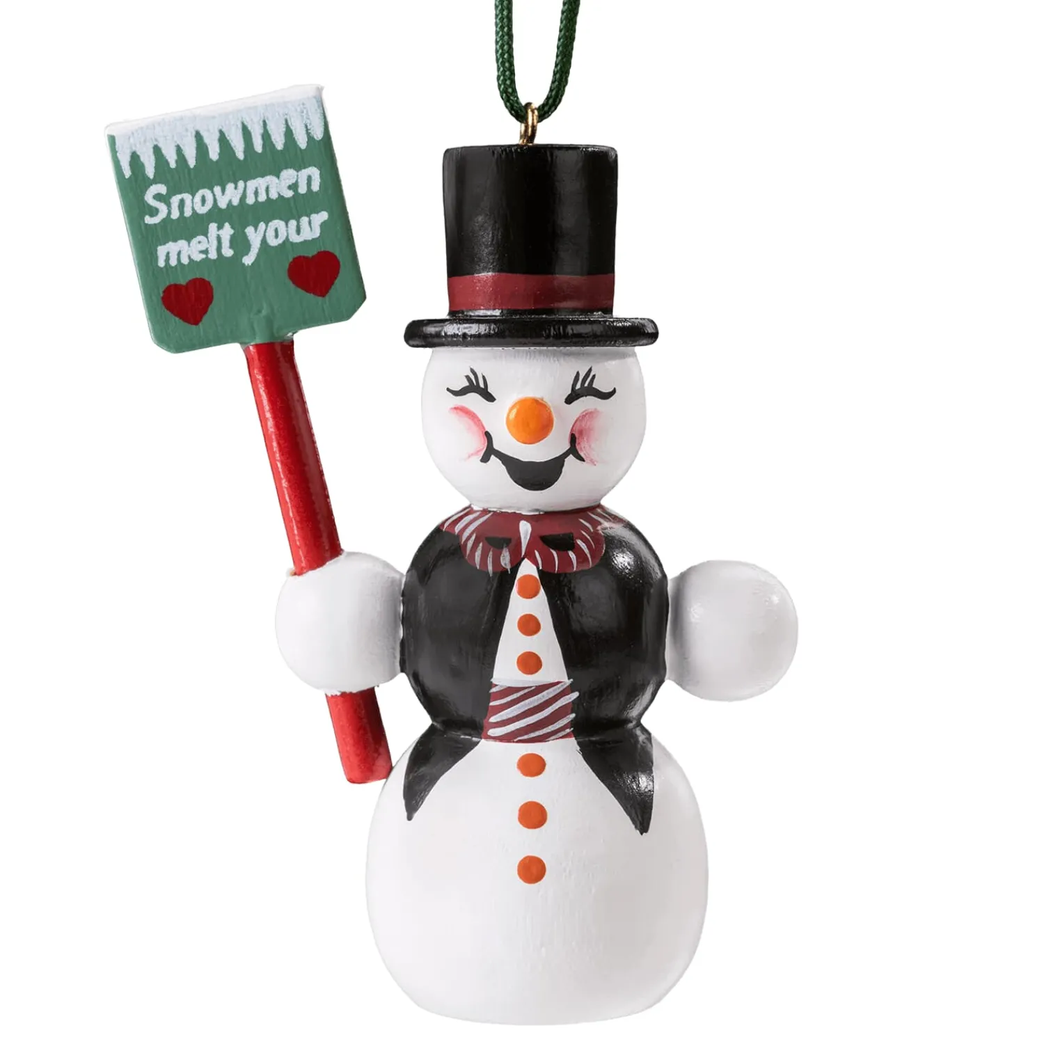 * Wood Tree Decorations|Snowman With Shovel