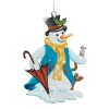 * Pewter Tree Decorations|Snowman With Umbrella