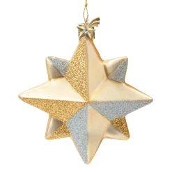 Poesie in Glas Glass Tree Decorations|Star Gold-Silver
