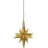 * Plastic Tree Decorations|Star With Glitter, Gold, 10,5Cm