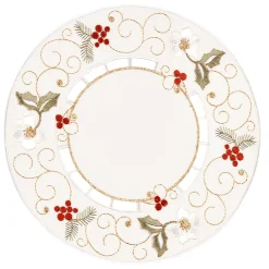 * Table Decorations|Tablecloth "Chrismtas Rose White" R20Cm