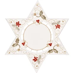 * Table Decorations|Tablecloth "Christmas Rose White", 25Cm