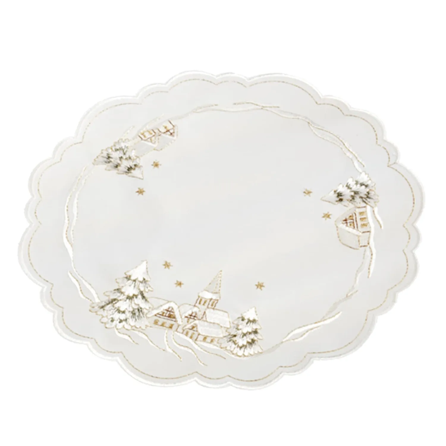 * Table Decorations|Tablecloth "Winter Village" R 8 Inch