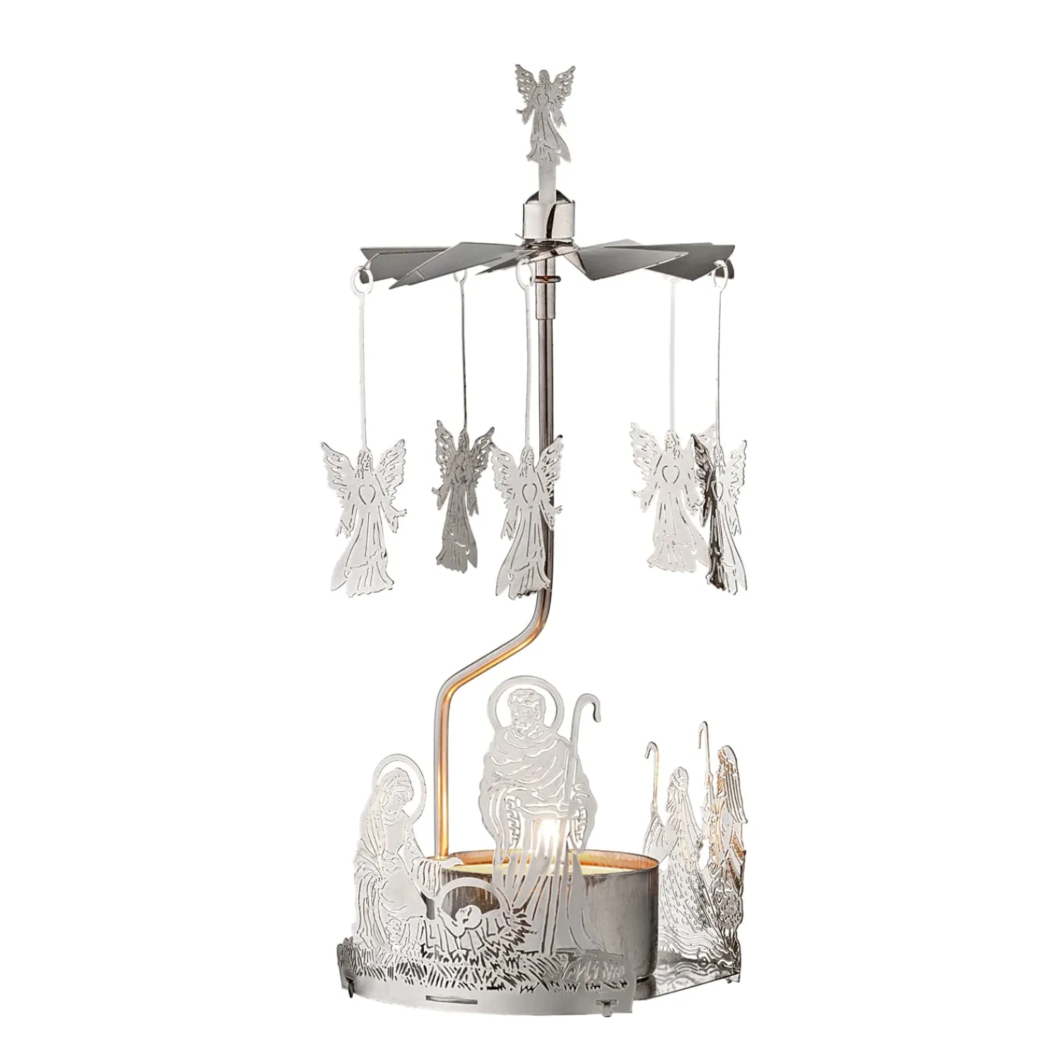* Candle- & Tealight Holders|Tealight Mobile "Holy Family", Silver