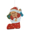 * Pewter Tree Decorations|Teddy In Christmas Boot, Red