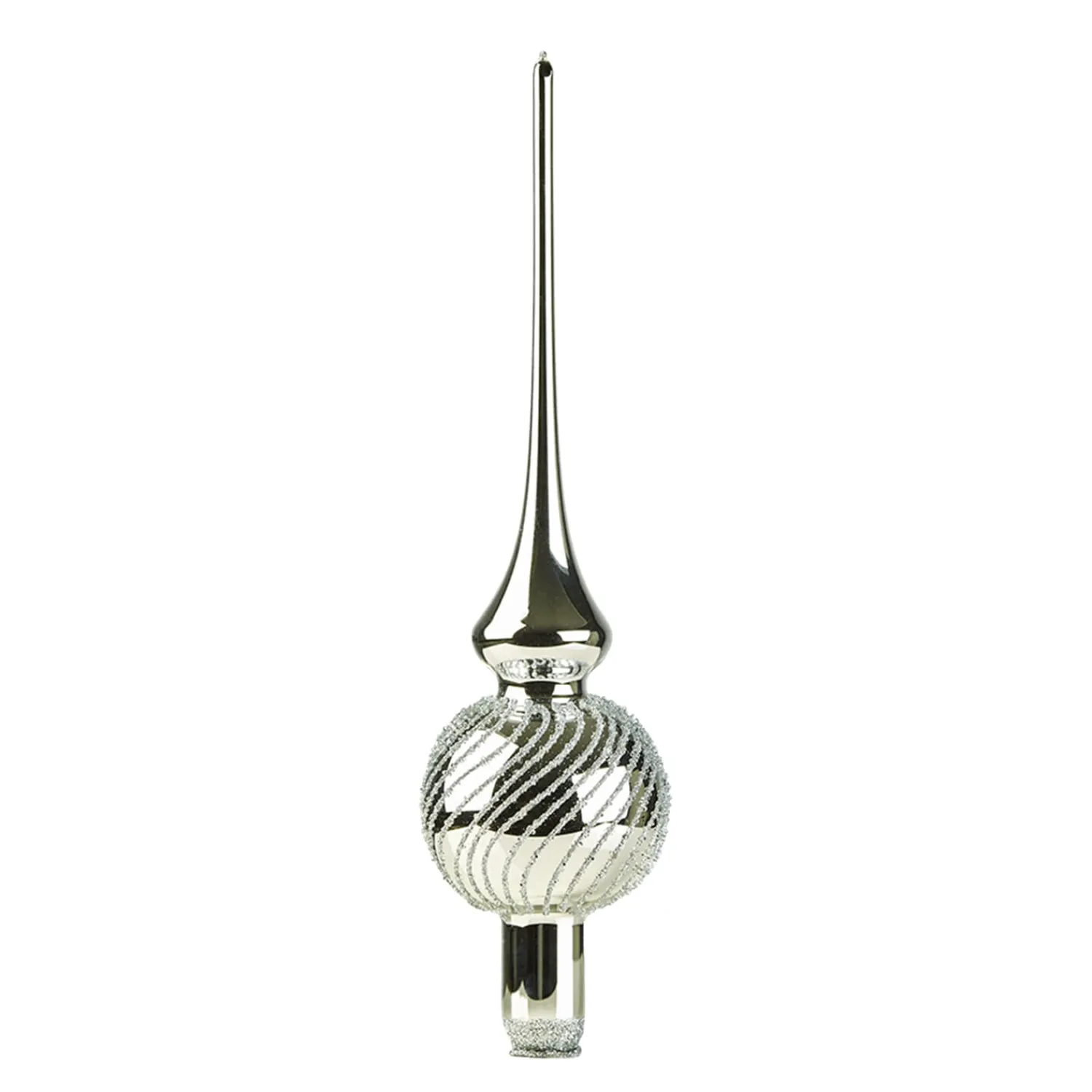 * Tree Topper|Tree Top Silver With Silver Spirals