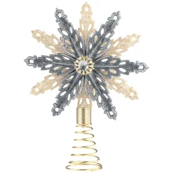 * Tree Topper|Tree Topper Snowflake, Champagne/Anthracite