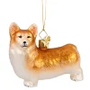 Poesie in Glas Glass Tree Decorations|Welsh Corgi