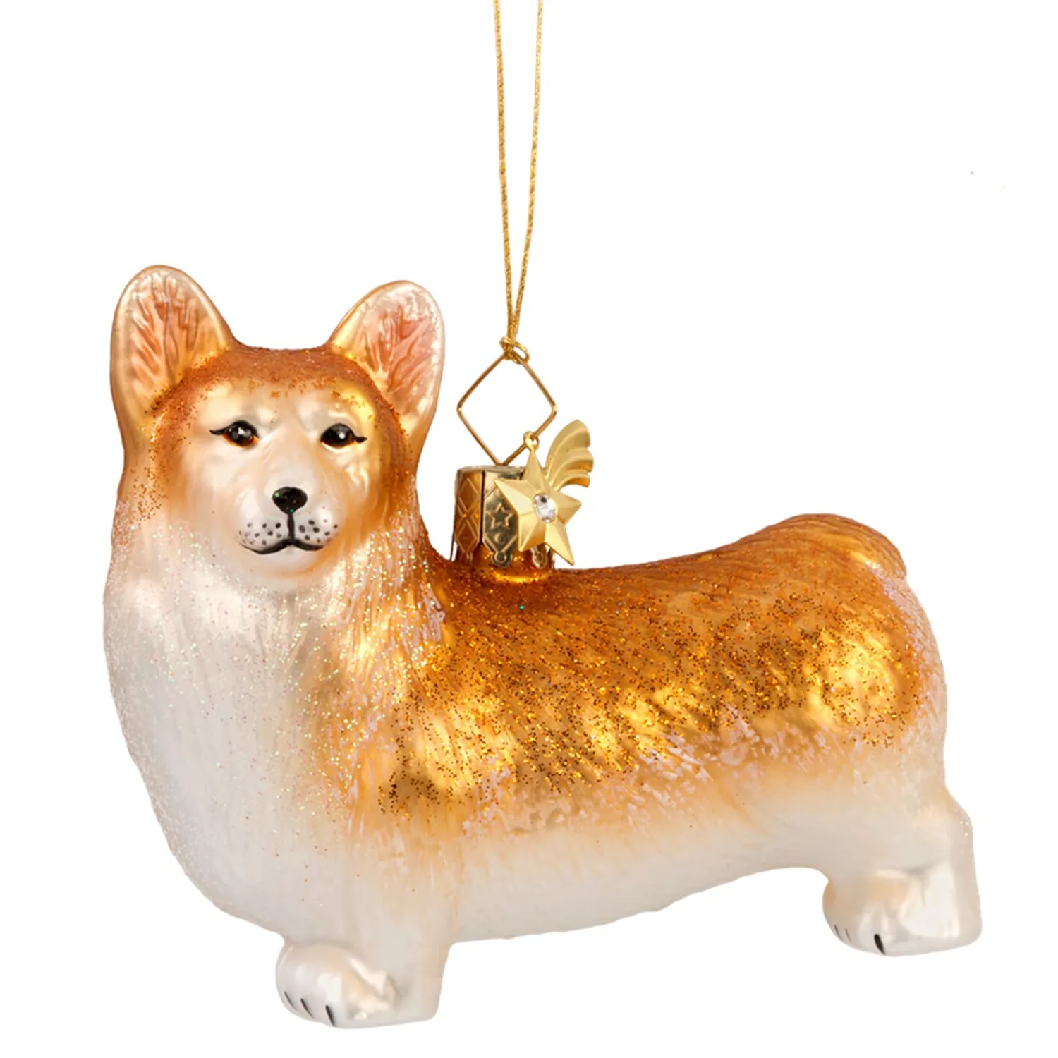 Poesie in Glas Glass Tree Decorations|Welsh Corgi
