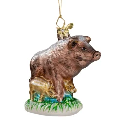 Poesie in Glas Glass Tree Decorations|Wild Boar Family