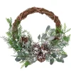 * Home Decorations|Willow Wreath With Leaves And Artificial Snow