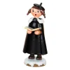 Hubrig Volkskunst Hubrig Miniatures|Winter Children Carol Singer With Braids And Book