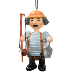 * Wood Tree Decorations|Wooden Buddy "Angler"
