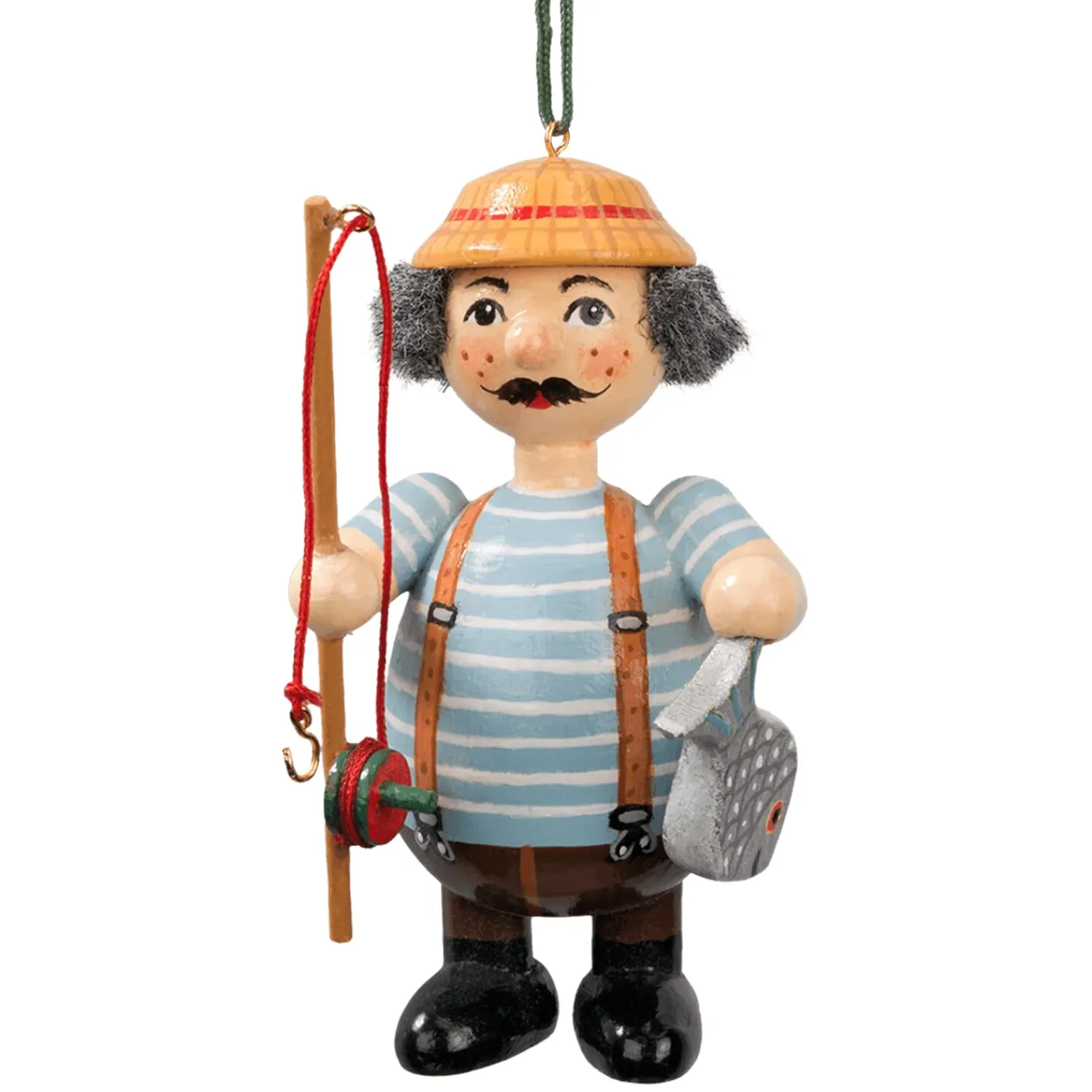 * Wood Tree Decorations|Wooden Buddy "Angler"