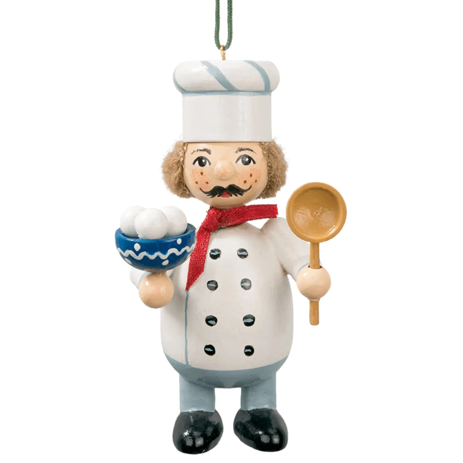 * Wood Tree Decorations|Wooden Buddy "Cook"