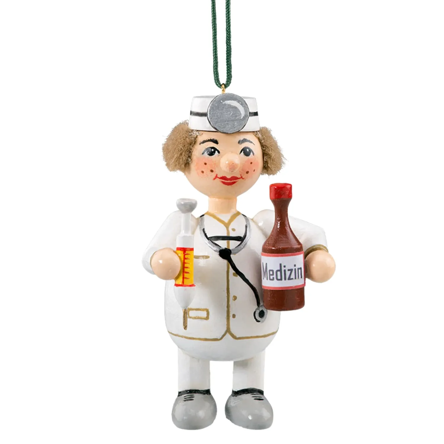 * Wood Tree Decorations|Wooden Buddy "Doctor"